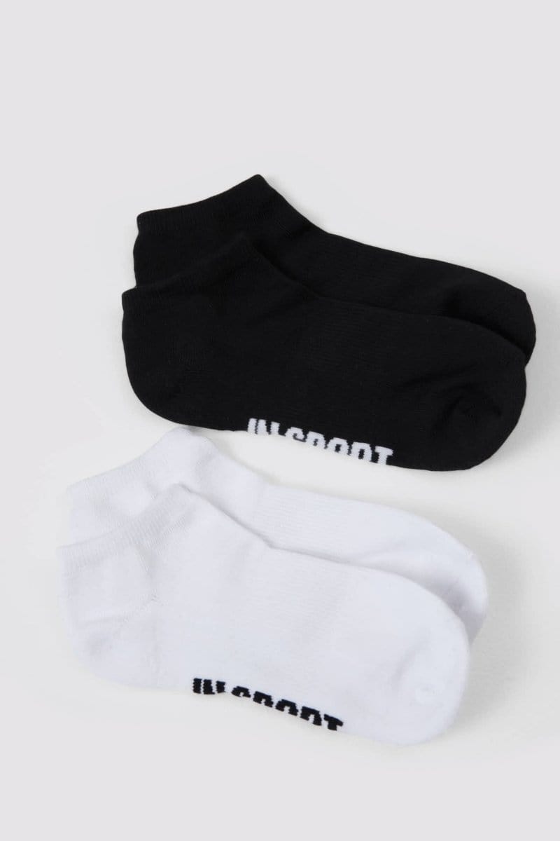 INSPORT INSPORT SMALL KID'S SPORTS CUSHION ANKLE WHITE/BLACK 4 PACK SOCKS - INSPORT