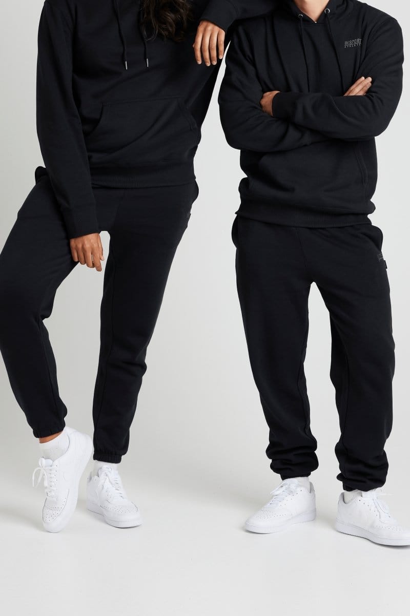 INSPORT INSPORT UNISEX ALASKA BLACK ELASTIC LEG TRACKPANTS - INSPORT