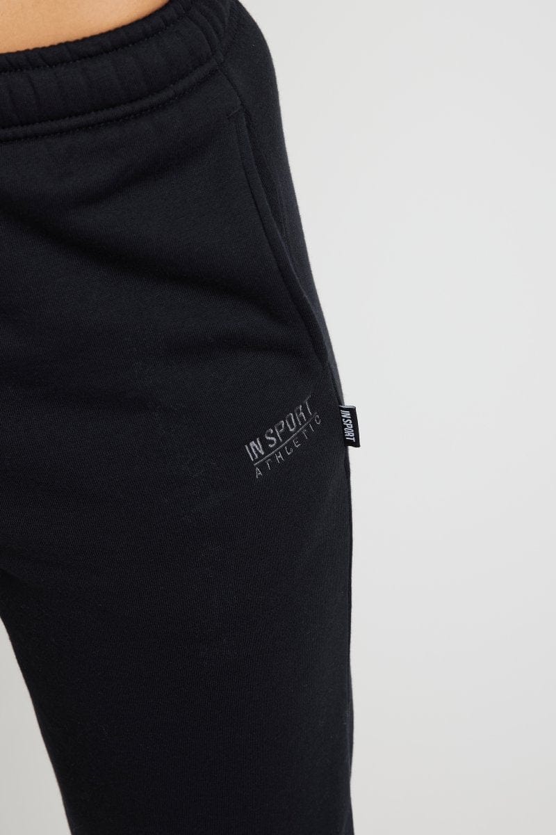 INSPORT INSPORT UNISEX ALASKA BLACK ELASTIC LEG TRACKPANTS - INSPORT
