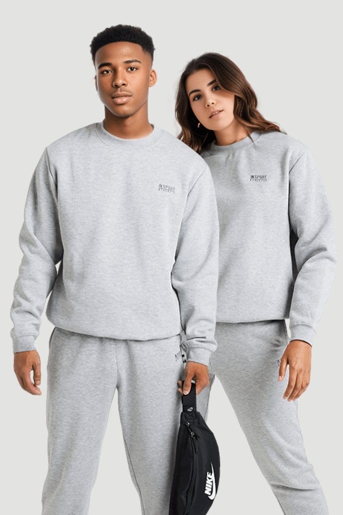 INSPORT INSPORT UNISEX ALASKA GREY MARLE CREW SWEATSHIRT - INSPORT