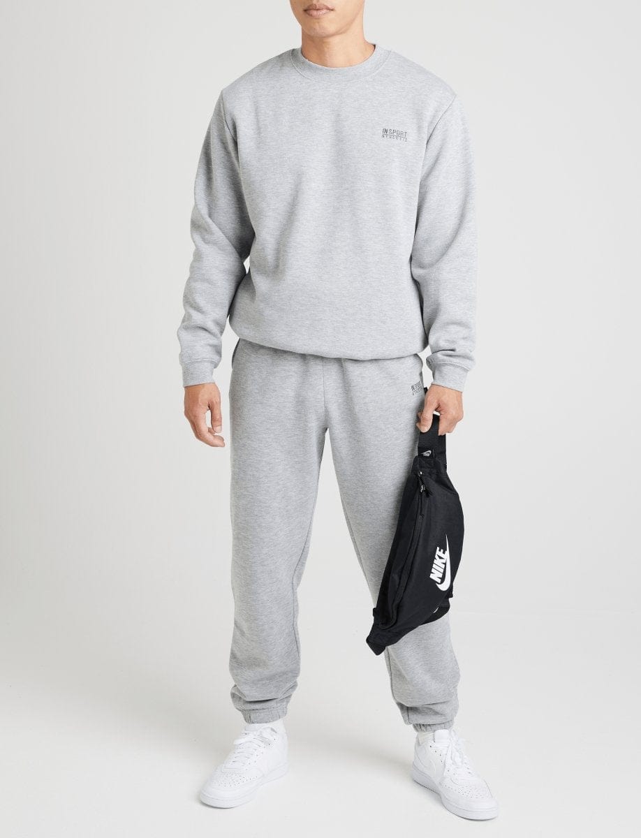 INSPORT INSPORT UNISEX ALASKA GREY MARLE CREW SWEATSHIRT - INSPORT