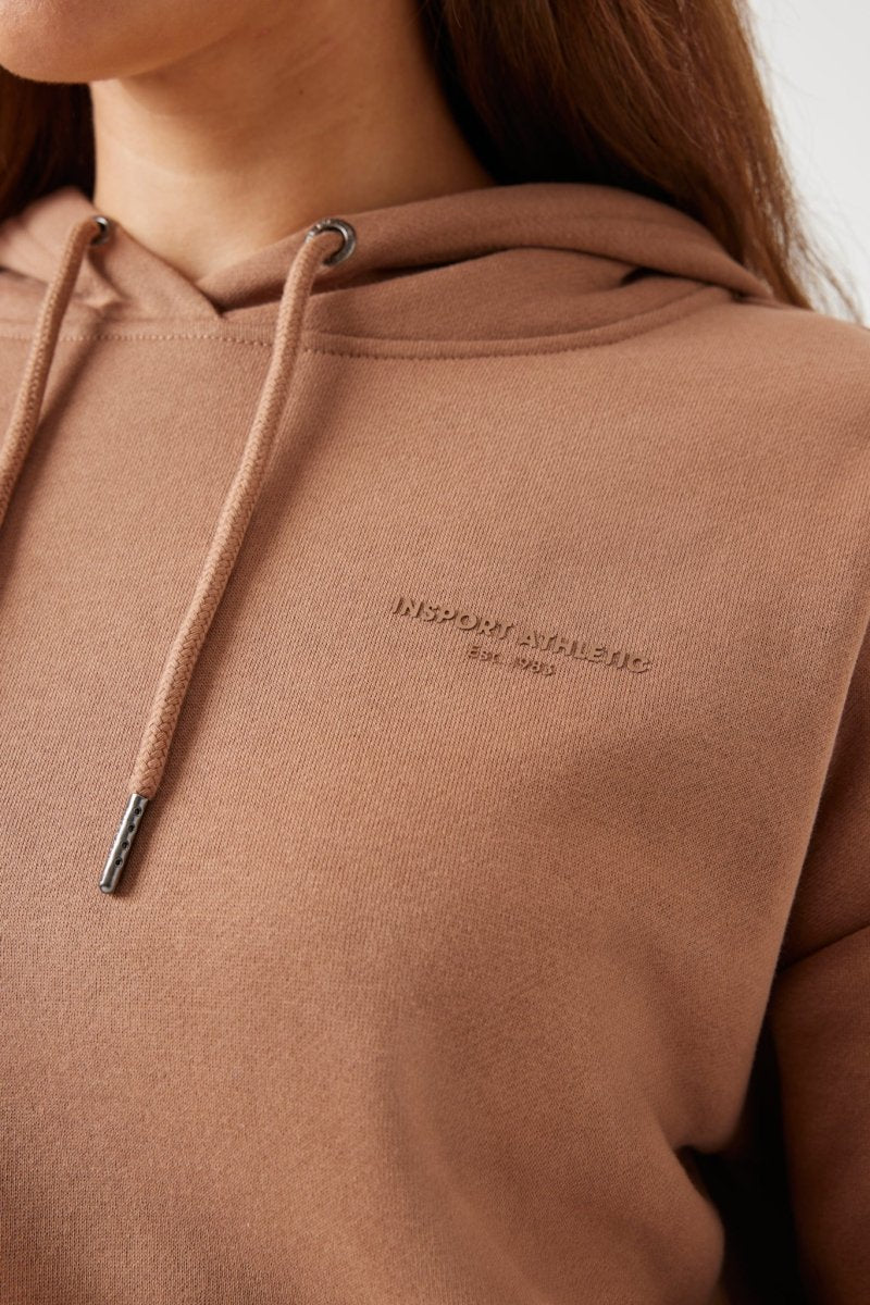 INSPORT INSPORT WOMEN'S CARLA CROPPED TOBACCO HOODIE - INSPORT