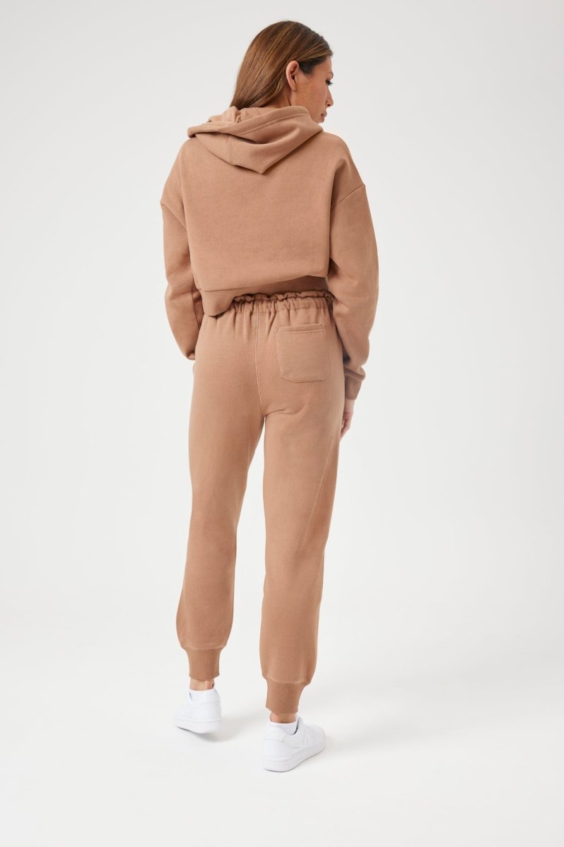 INSPORT INSPORT WOMEN'S CARLA CROPPED TOBACCO HOODIE - INSPORT