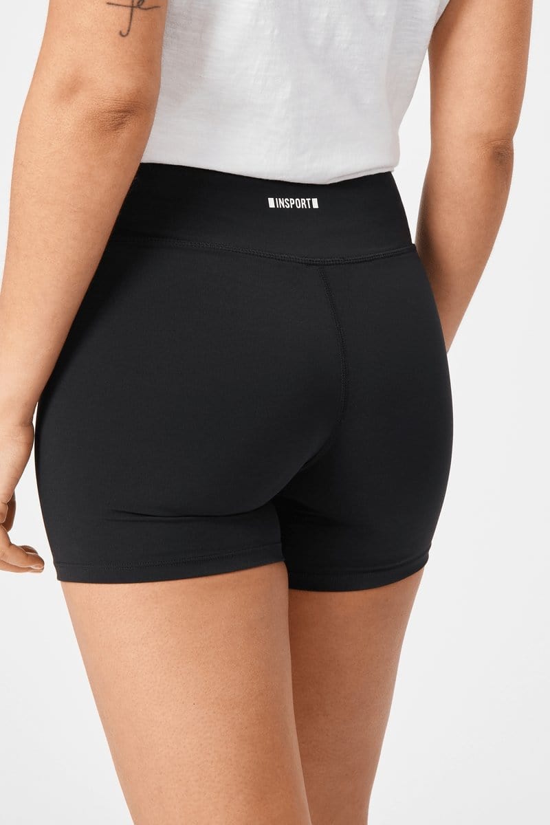 INSPORT INSPORT WOMEN'S ESSENTIAL POWER BLACK SHORTS - INSPORT