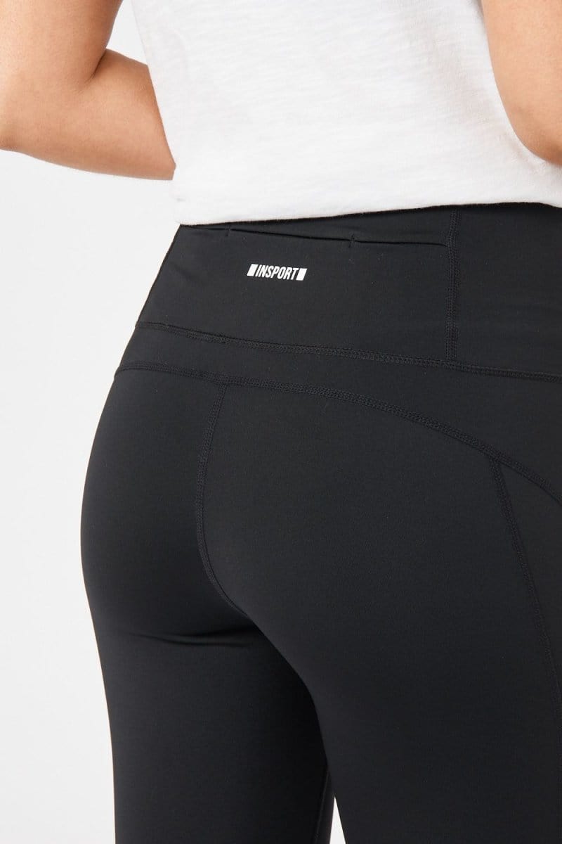 INSPORT INSPORT WOMEN'S POWER PANEL 7/8 BLACK TIGHTS - INSPORT