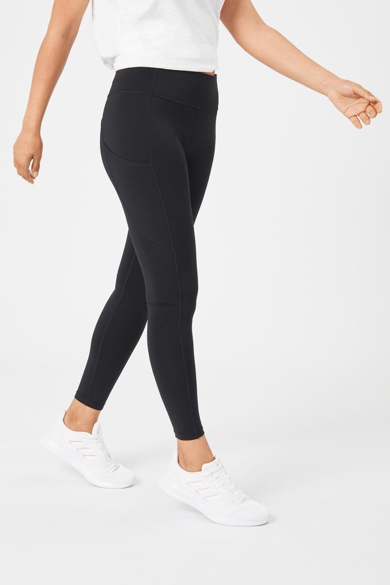 INSPORT INSPORT WOMEN'S POWER POCKET FULL LENGTH BLACK TIGHTS - INSPORT