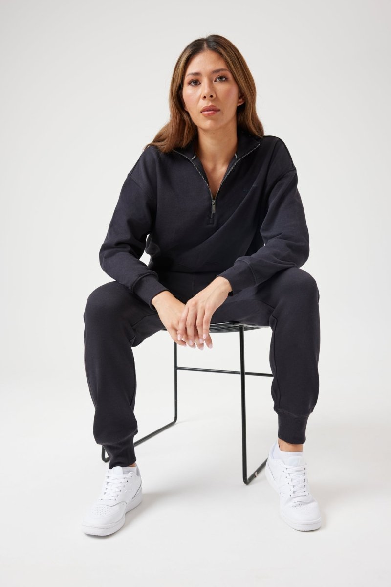 INSPORT INSPORT WOMEN'S QUARTER ZIP TOP MIDNIGHT NAVY - INSPORT