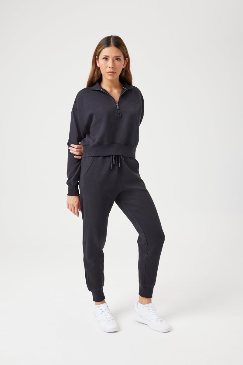 INSPORT INSPORT WOMEN'S QUARTER ZIP TOP MIDNIGHT NAVY - INSPORT