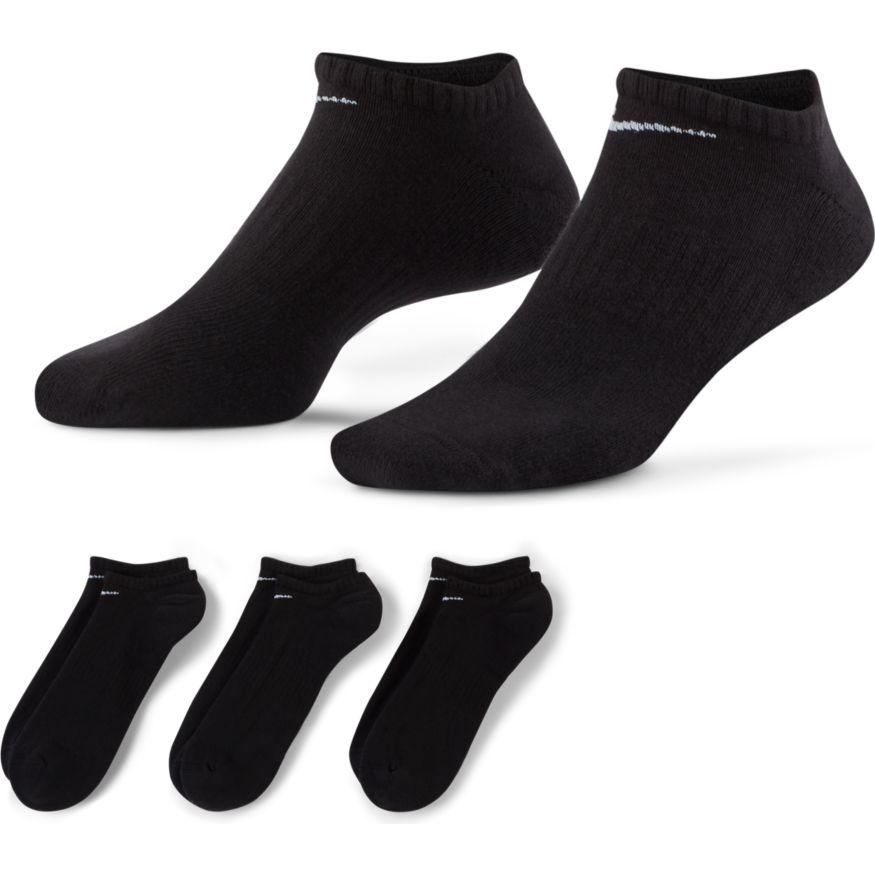 Nike NIKE UNISEX PERFORMANCE CUSHION NO-SHOW TRAINING BLACK SOCK (3 PAIR) - INSPORT