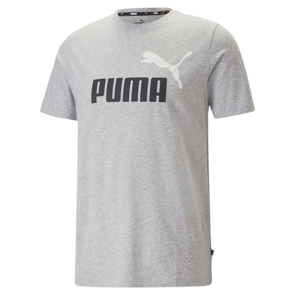 Puma PUMA MEN'S ESSENTIALS+ 2 COLOUR LOGO GREY TEE - INSPORT
