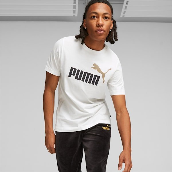 Puma PUMA MEN'S Essentials+ 2 Colour Logo WHITE Tee - INSPORT