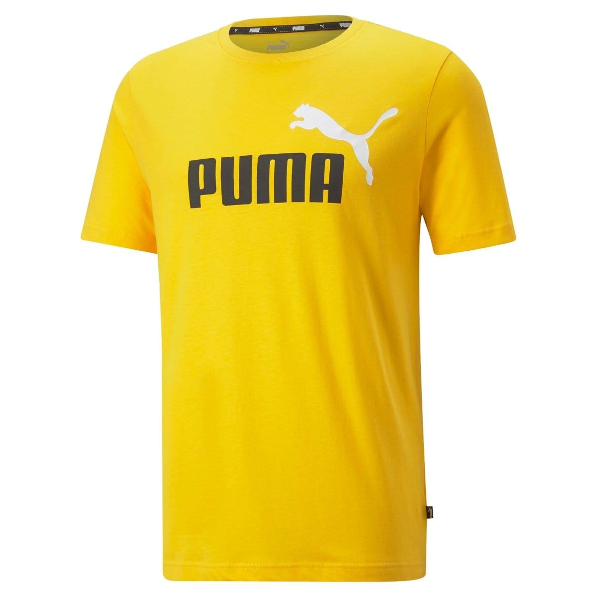 Puma PUMA MEN'S ESSENTIALS+ 2 COLOUR LOGO YELLOW TEE - INSPORT