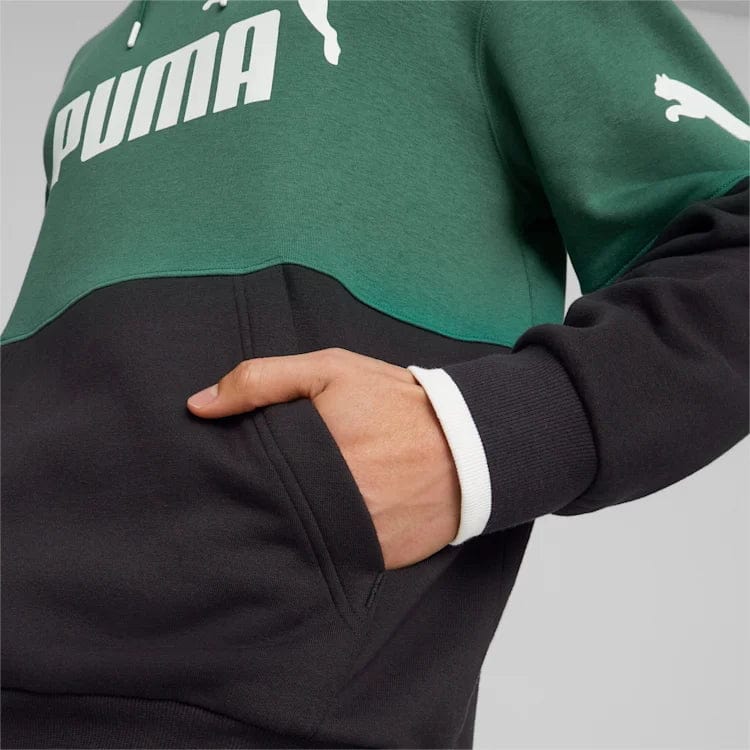 Puma PUMA MEN'S POWER COLOURBLOCK GREEN HOODIE - INSPORT