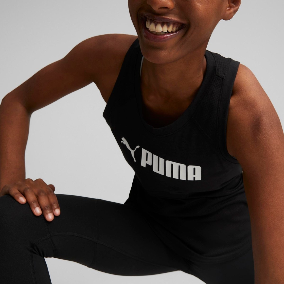Adidas PUMA WOMEN'S FIT LOGO TRAINING BLACK SINGLET - INSPORT