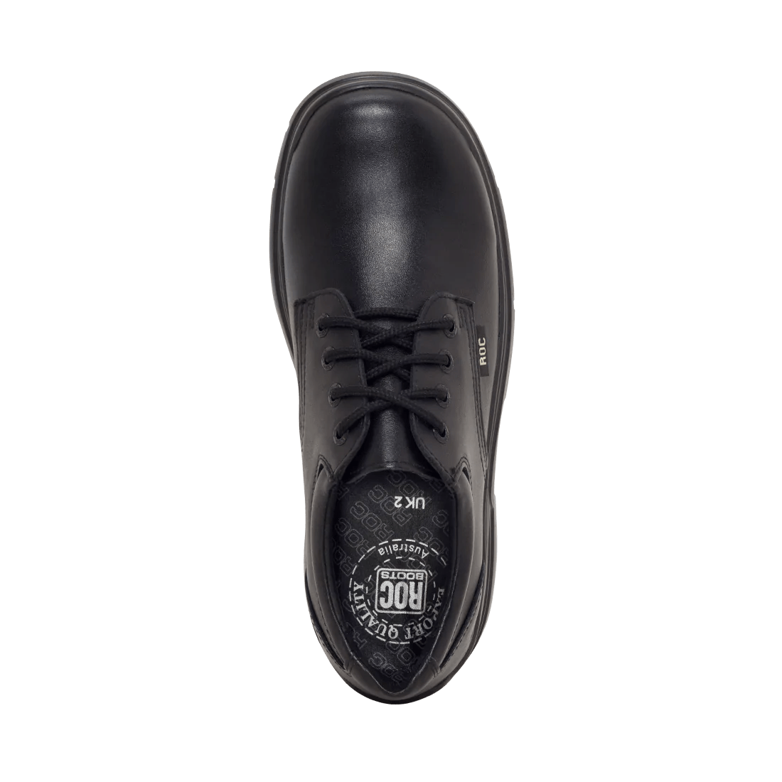 Roc Boots ROC BOOTS JUNIOR RIGOUR BLACK LACE LEATHER SCHOOL SHOES - INSPORT
