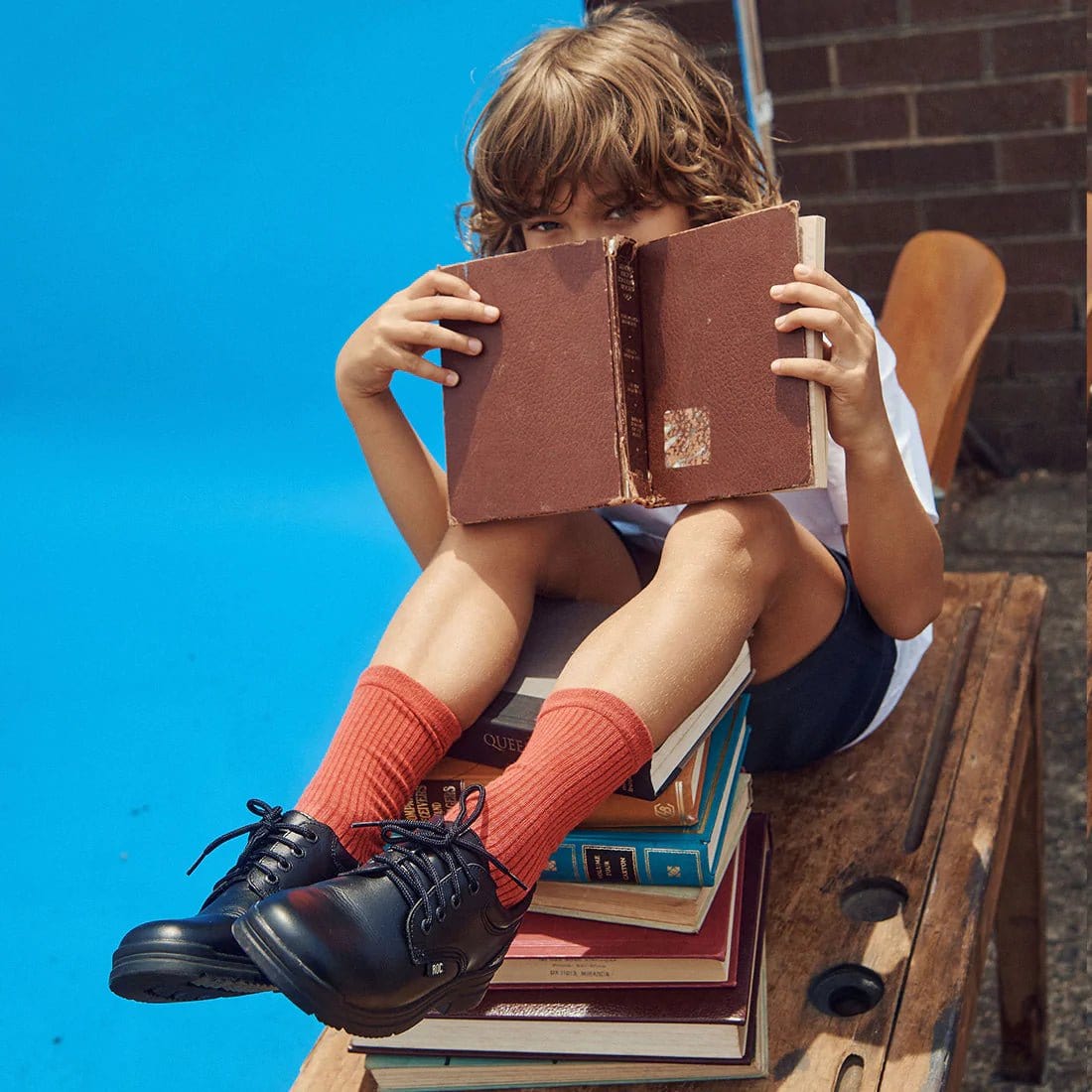 Roc Boots ROC BOOTS JUNIOR RIGOUR BLACK LACE LEATHER SCHOOL SHOES - INSPORT