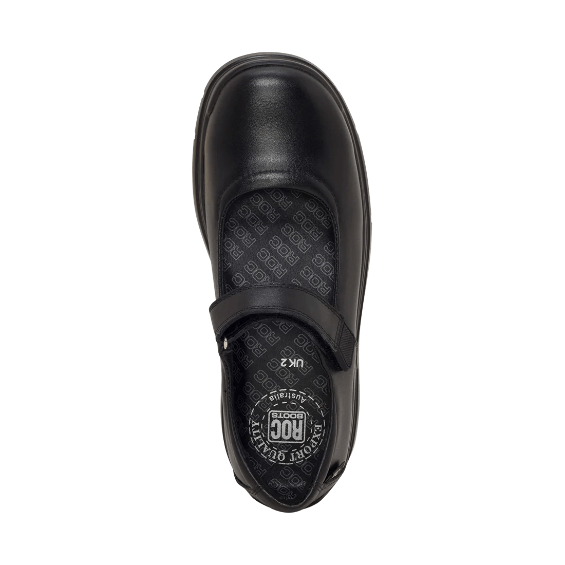 Roc Boots ROC BOOTS JUNIOR ROULETTE STRAP BLACK LEATHER SCHOOL SHOES - INSPORT