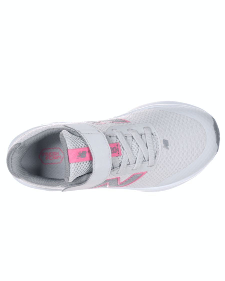 NEW BALANCE KID'S HOOK N' LOOP 520 GREY/PINK RUNNING SHOES