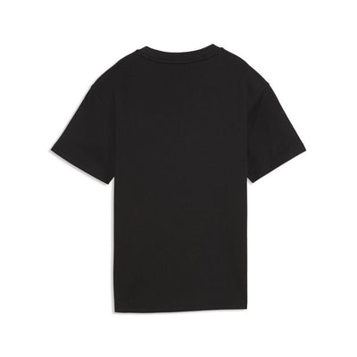 PUMA KID'S ESSENTIALS LOGO LAB RELAXED GRAPHIC BLACK/BLUE TEE