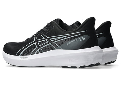 ASICS MEN'S GT 1000 15 BLACK/WHITE RUNNING SHOES