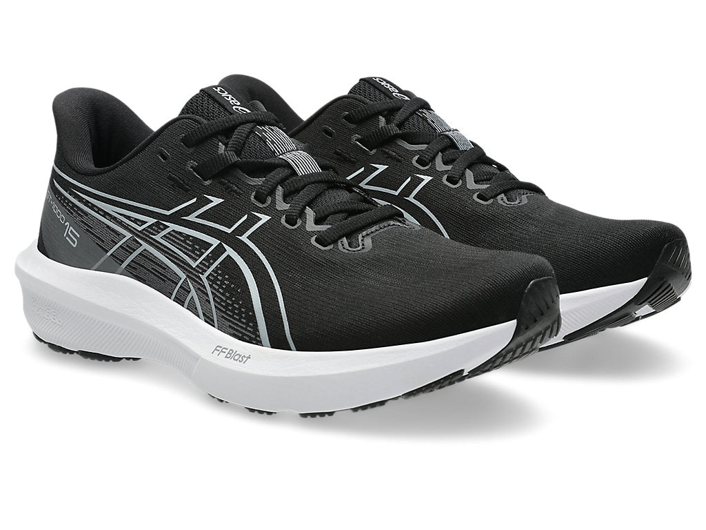 ASICS MEN'S GT 1000 15 BLACK/WHITE RUNNING SHOES