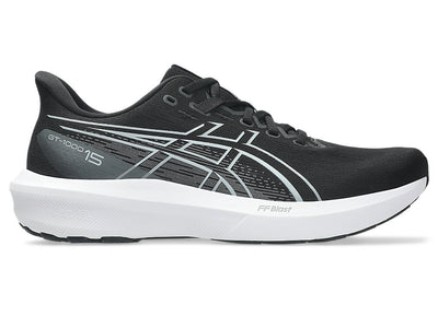 ASICS MEN'S GT 1000 15 BLACK/WHITE RUNNING SHOES