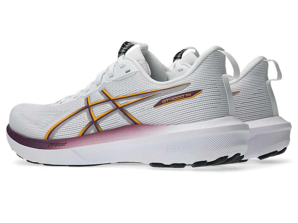 ASICS Women's GT 1000 14 WHITE/YAMABUKI RUNNING SHOES