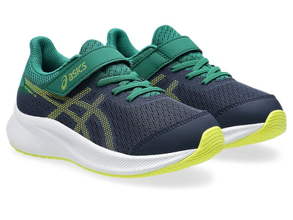 Asics Kid's Patriot 13 Hook N' Loop Midnight/Citron Running Shoes