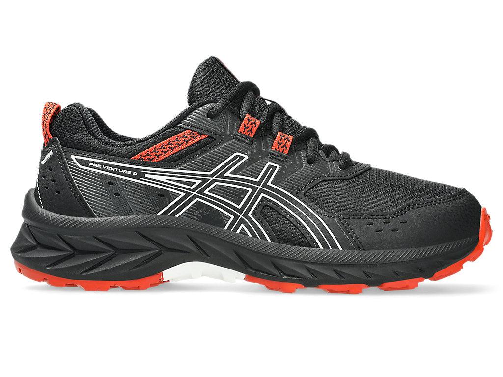 Asics Kid's Venture 9 Black/Red Running Shoes
