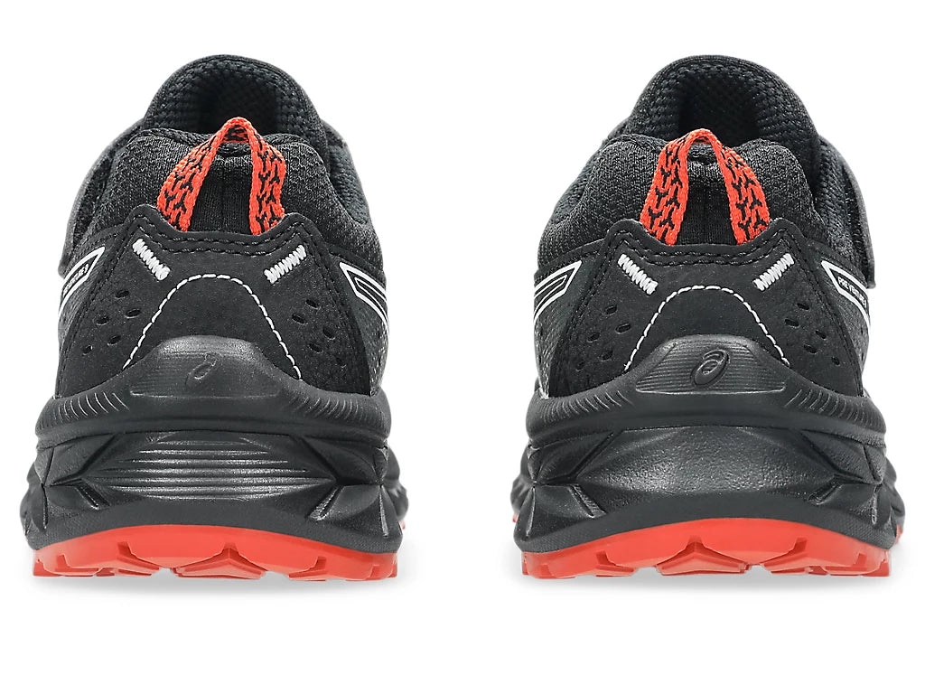 Asics Kid's Venture 9 Hook N' Loop Black/Red Running Shoes