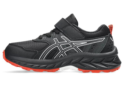 Asics Kid's Venture 9 Hook N' Loop Black/Red Running Shoes