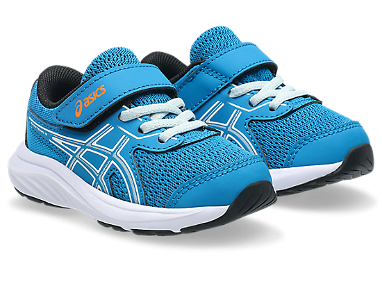 ASICS Kid's CONTEND 9 Hook n' Loop Blue/Cool Grey Running Shoes