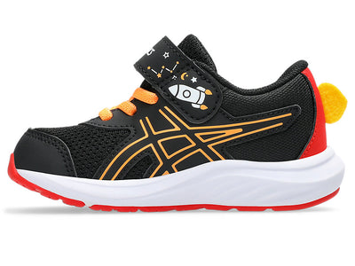Asics Kid's Contend 9 Hook N' Loop Ts Black/Orange Running Shoes