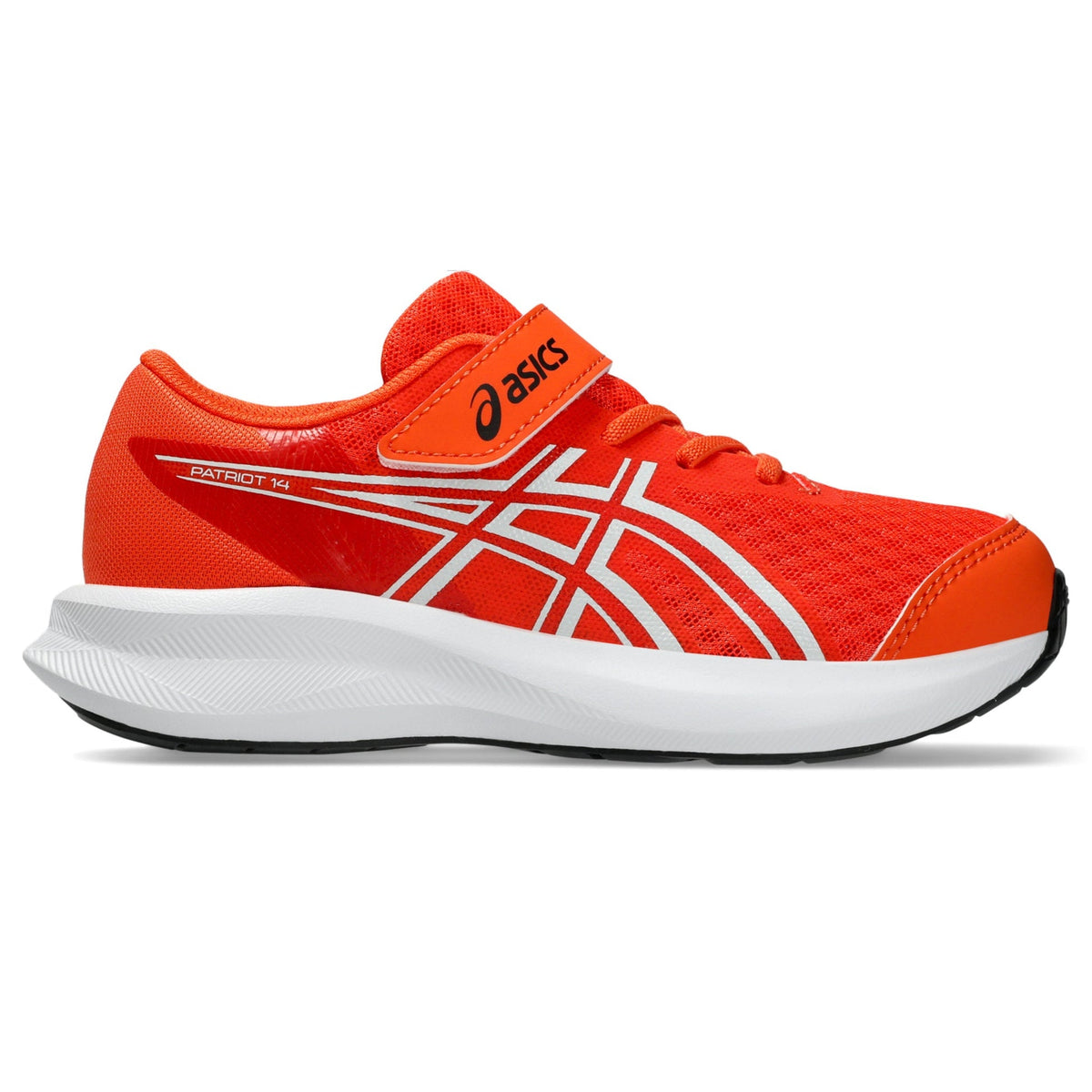 ASICS KID'S HOOK N' LOOP PATRIOT 14 PS ENERGY ORANGE/BLACK RUNNING SHOES