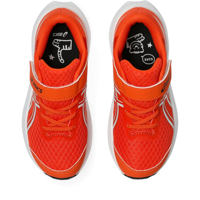 ASICS KID'S HOOK N' LOOP PATRIOT 14 PS ENERGY ORANGE/BLACK RUNNING SHOES