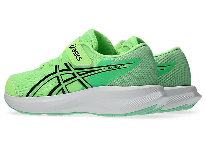 ASICS KID'S PATRIOT 13 PS HOOK N' LOOP GREEN/BLACK RUNNING SHOES