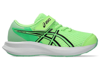 ASICS KID'S PATRIOT 13 PS HOOK N' LOOP GREEN/BLACK RUNNING SHOES