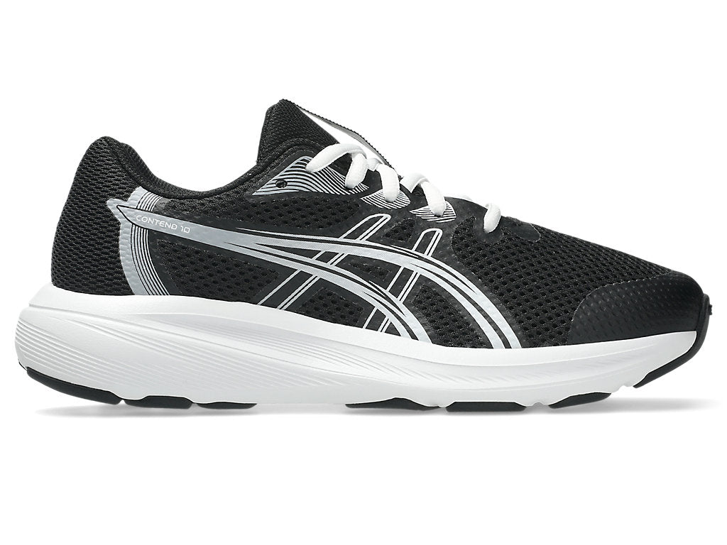 ASICS KID'S CONTEND 10 GS BLACK/WHITE RUNNING SHOES