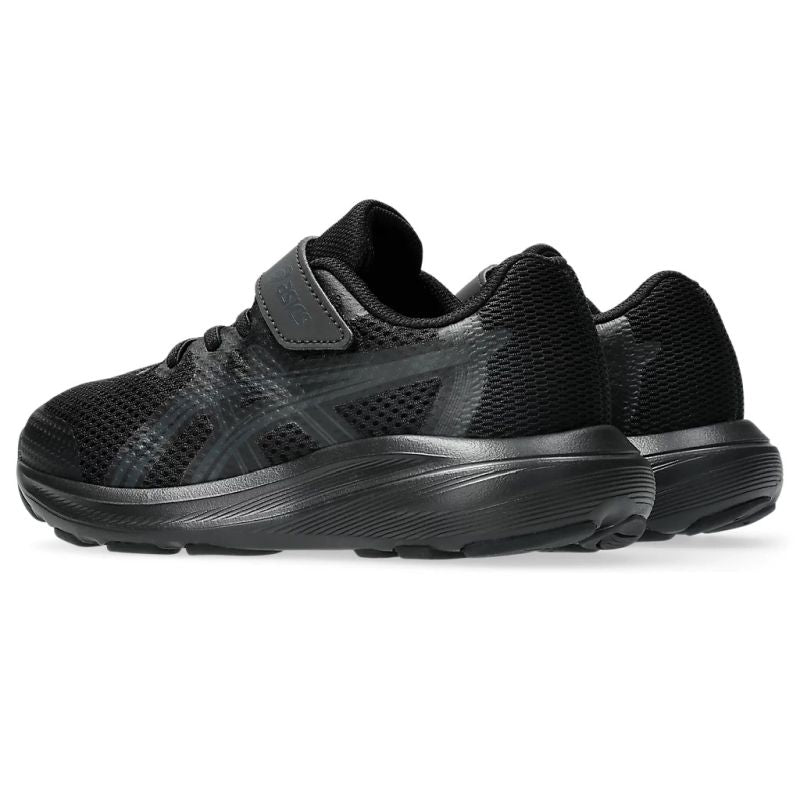 ASICS KID'S HOOK N' LOOP CONTEND 10 TRIPLE BLACK RUNNING SHOES