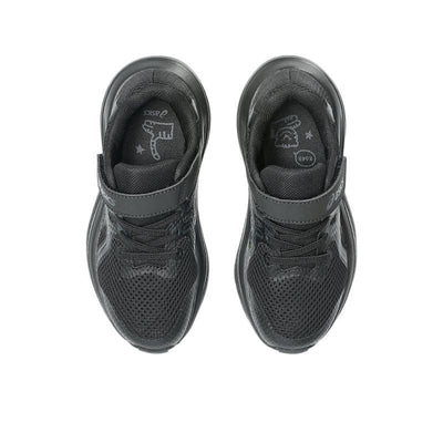 ASICS KID'S HOOK N' LOOP CONTEND 10 TRIPLE BLACK RUNNING SHOES