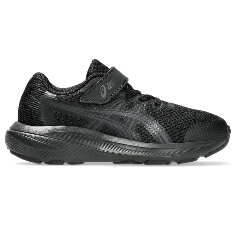 ASICS KID'S HOOK N' LOOP CONTEND 10 TRIPLE BLACK RUNNING SHOES