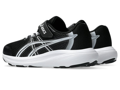 ASICS KID'S HOOK N' LOOP CONTEND 10 BLACK/WHITE RUNNING SHOES