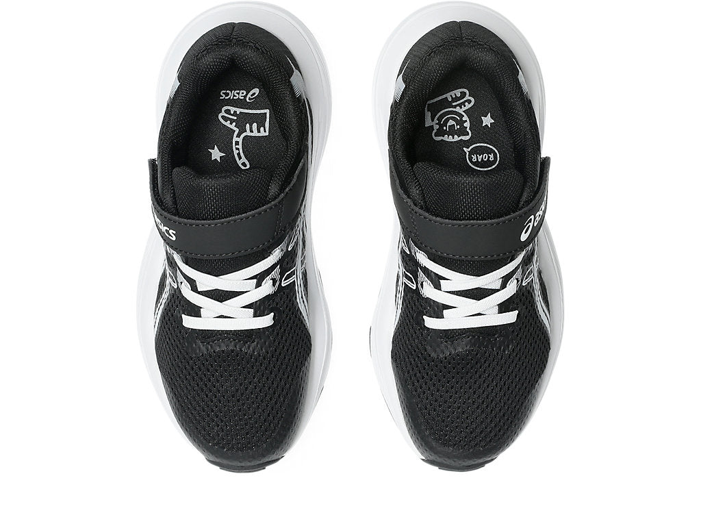 ASICS KID'S HOOK N' LOOP CONTEND 10 BLACK/WHITE RUNNING SHOES