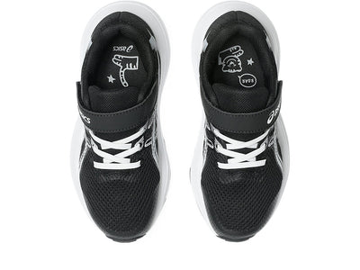ASICS KID'S HOOK N' LOOP CONTEND 10 BLACK/WHITE RUNNING SHOES