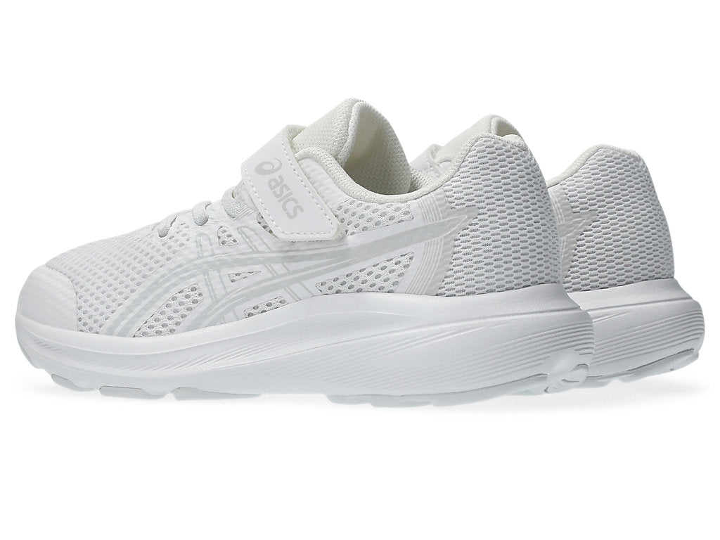 ASICS KID'S HOOK N' LOOP CONTEND 10 TRIPLE WHITE RUNNING SHOES