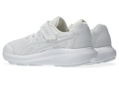 ASICS KID'S HOOK N' LOOP CONTEND 10 TRIPLE WHITE RUNNING SHOES
