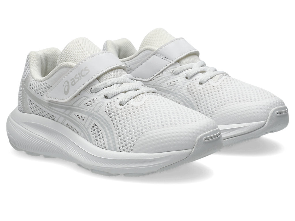 ASICS KID'S HOOK N' LOOP CONTEND 10 TRIPLE WHITE RUNNING SHOES