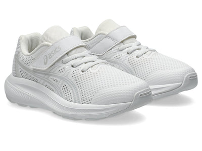 ASICS KID'S HOOK N' LOOP CONTEND 10 TRIPLE WHITE RUNNING SHOES