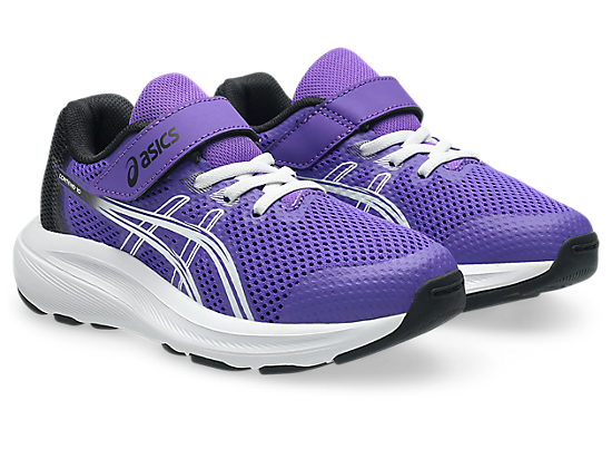 ASICS KID'S HOOK N' LOOP CONTEND 10 PS AMETHYST/BLACK RUNNING SHOES
