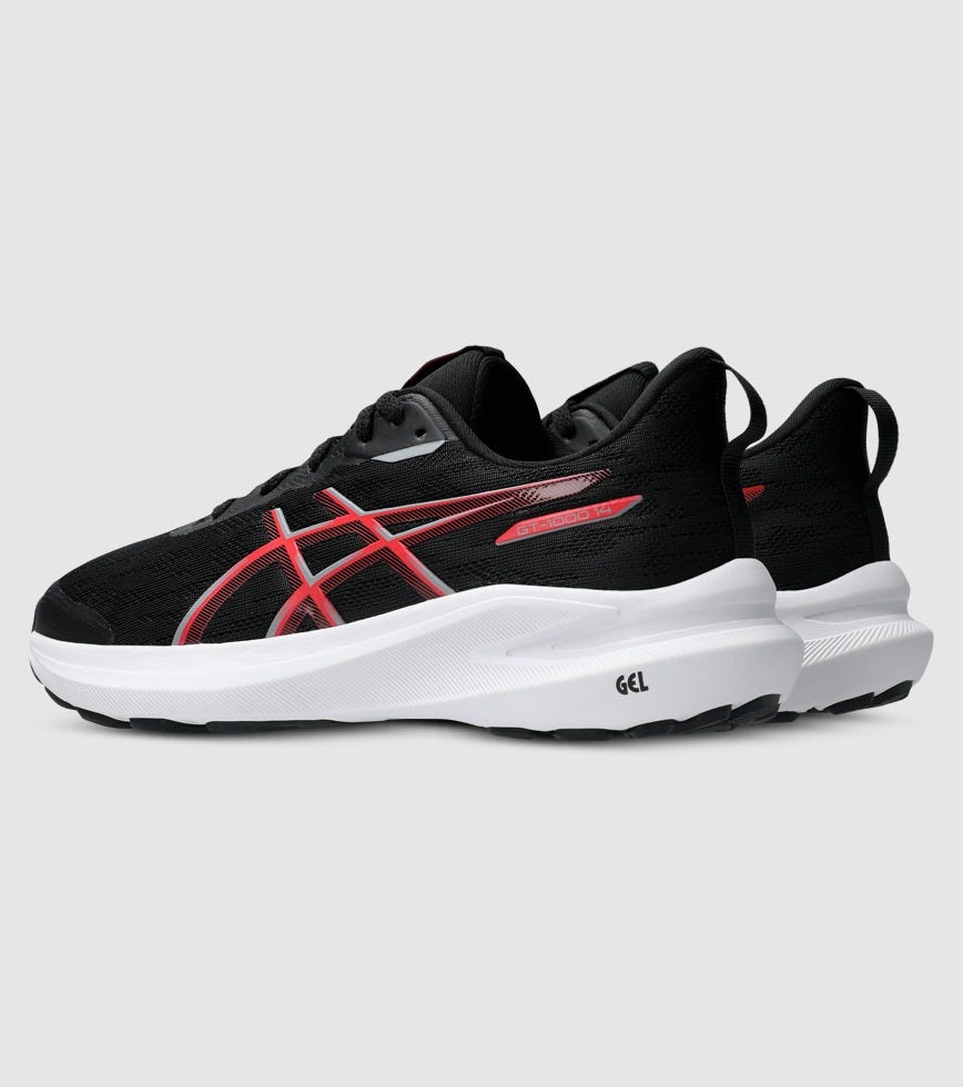 ASICS KID'S GT 1000 14 GS BLACK/RED/WHITE RUNNING SHOES